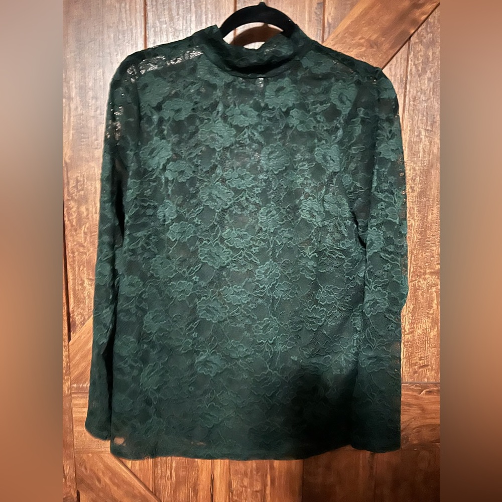 Lane Bryant Green Lace Blouse